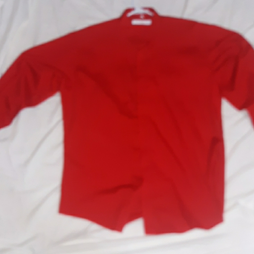 Diamonte red longsleeve button up